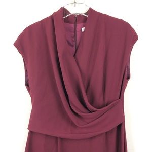 MaxMara Dresses - New MaxMara Maroon Front Drape Midi Dress MaxMara Dresses - New MaxMara Maroon Front Drape Midi Dress